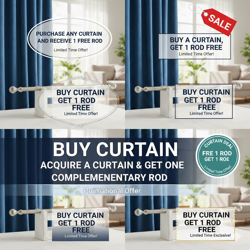 Buy 1 curtain get a free rod